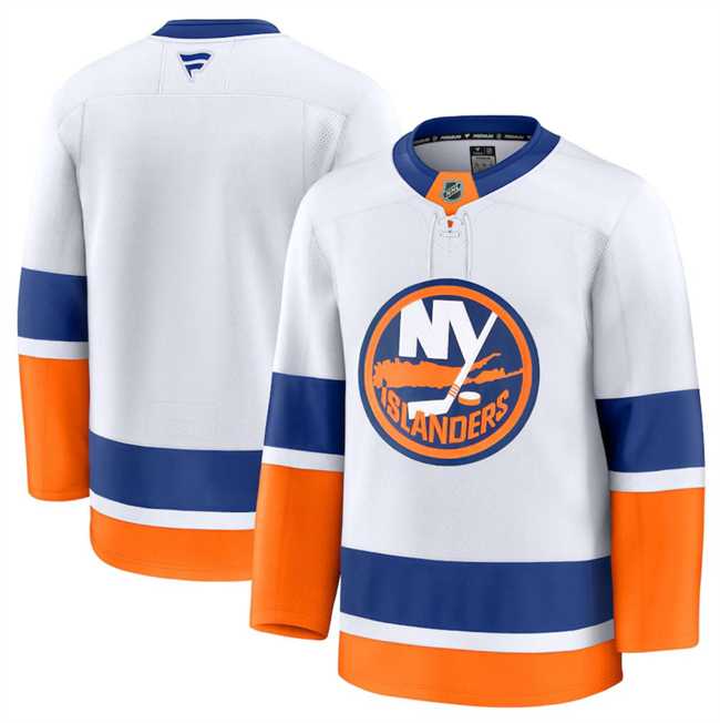 Men%27s New York Islanders Blank White 2024-25 Away Stitched Hockey Jersey Dzhi